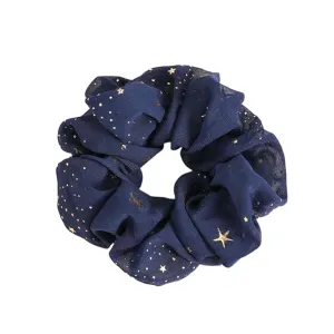 Blue Stars Chiffon Scrunchie