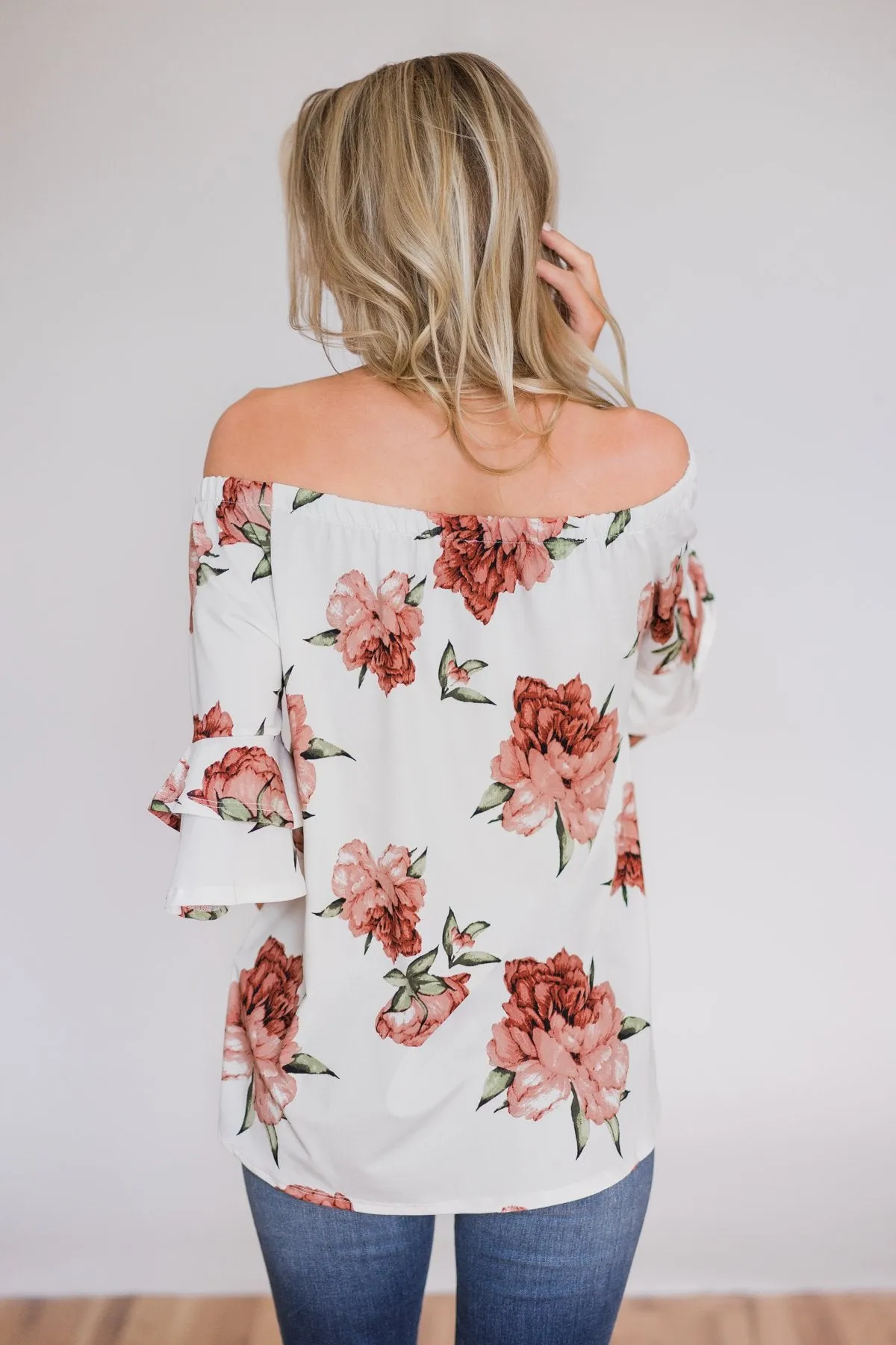 Bring on the Floral Off the Shoulder Top- Ivory
