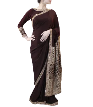BROWN SAREE