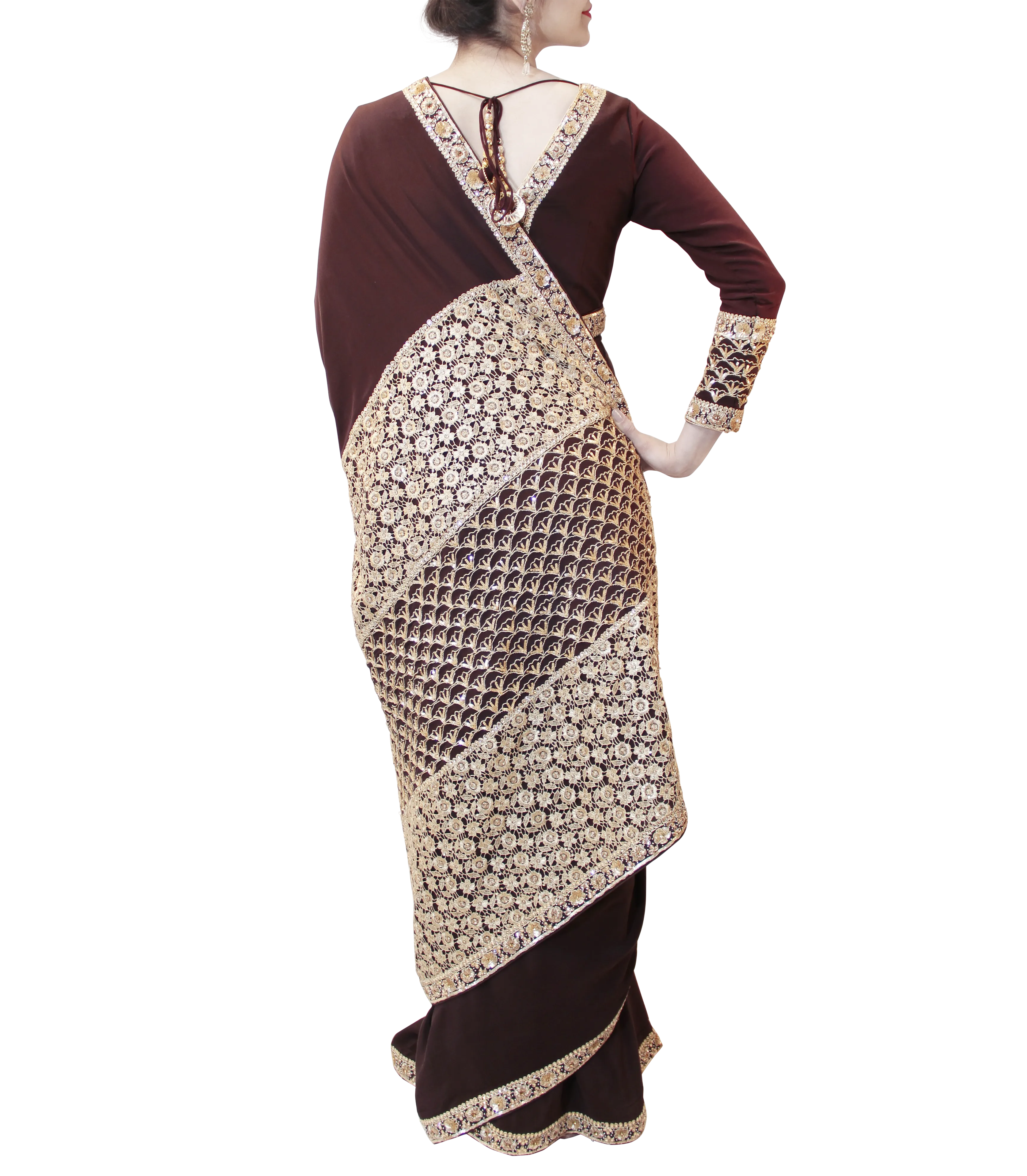 BROWN SAREE