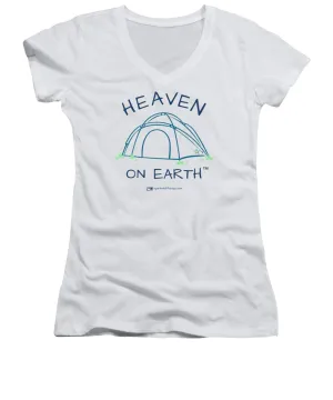 Camping/tent Heaven On Earth - Women's V-Neck