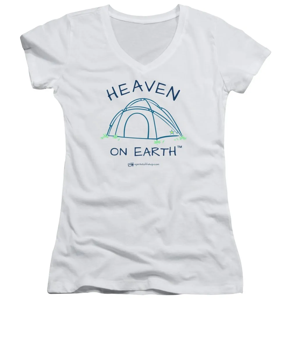 Camping/tent Heaven On Earth - Women's V-Neck