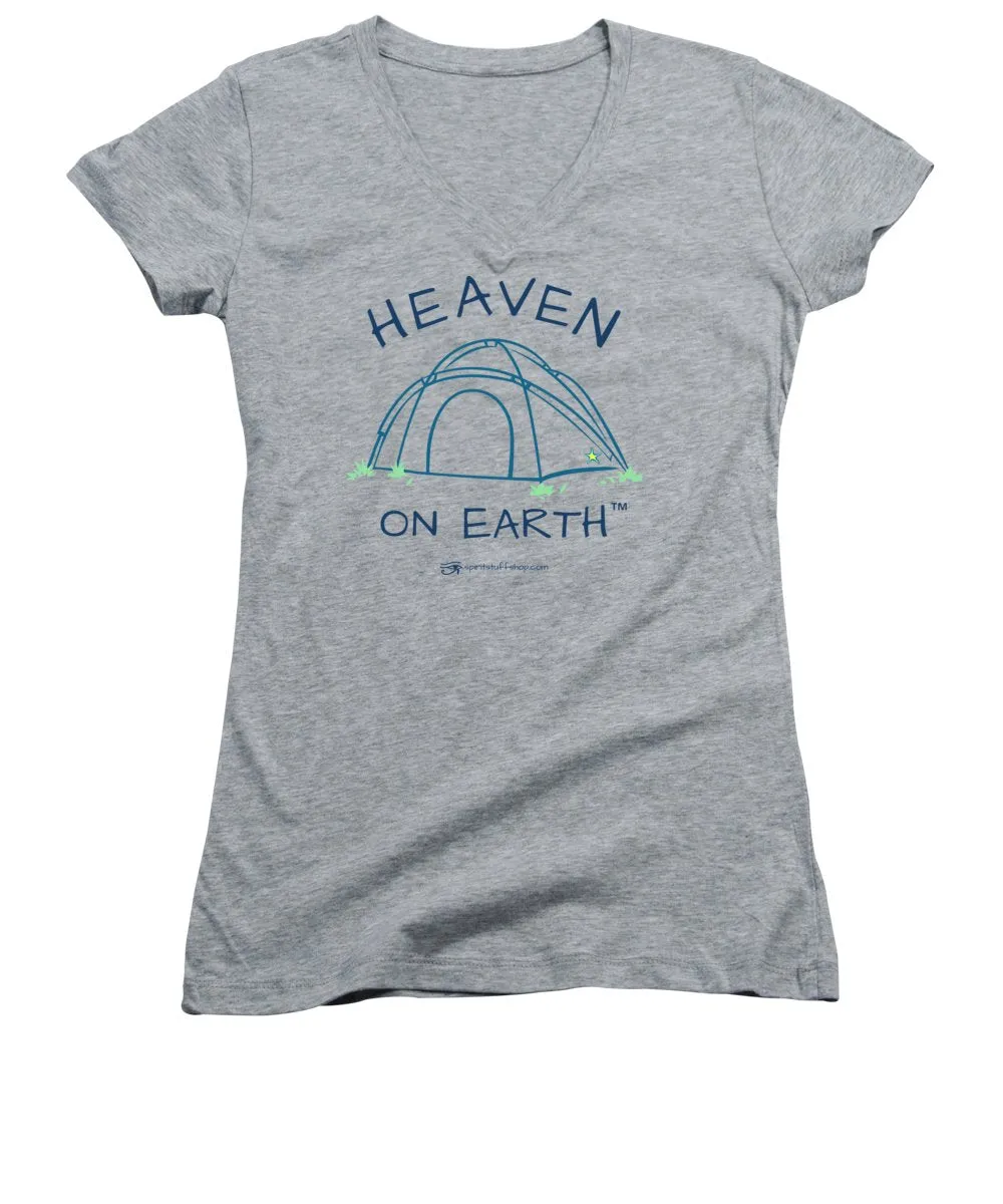 Camping/tent Heaven On Earth - Women's V-Neck