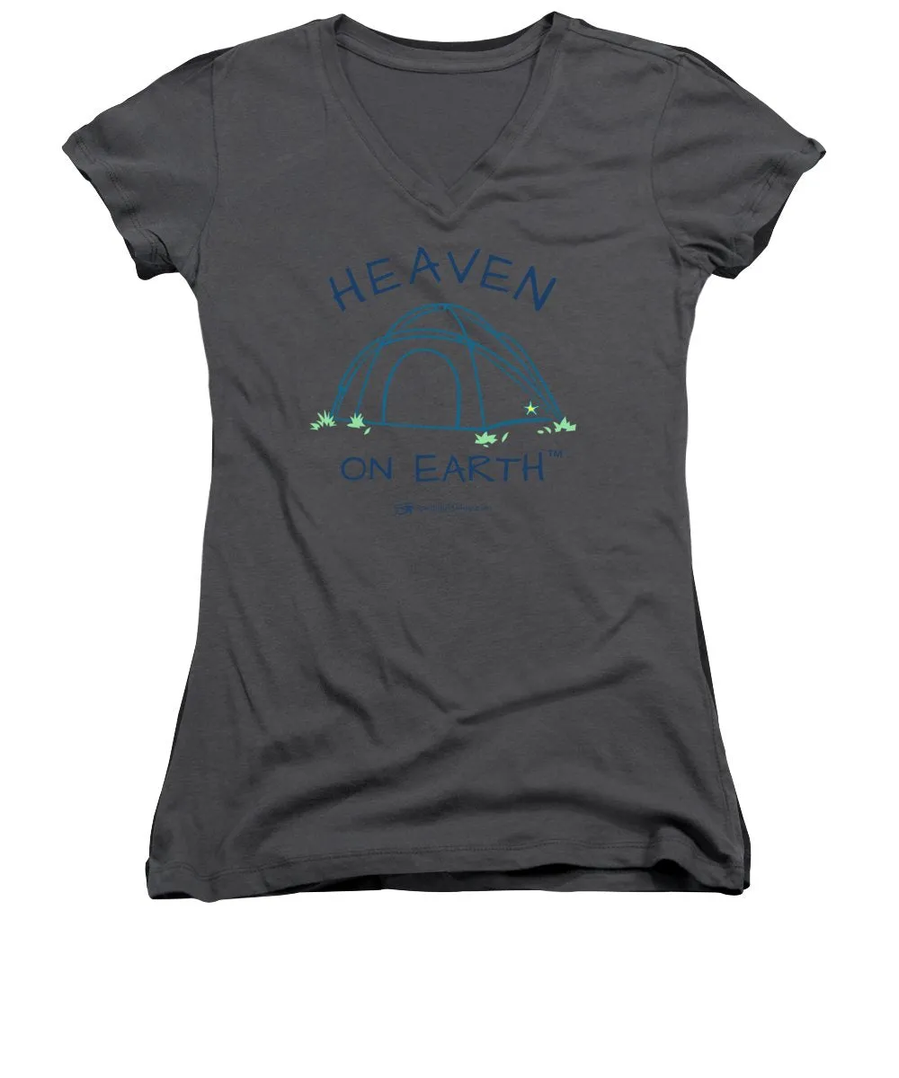 Camping/tent Heaven On Earth - Women's V-Neck