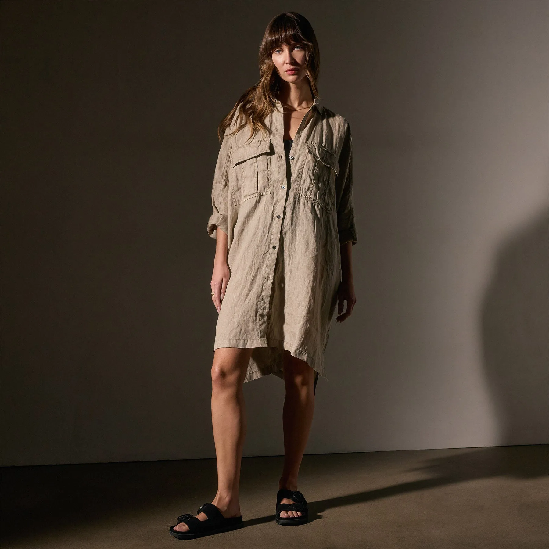 Cargo Pocket Swing Dress - Overcast Pigment