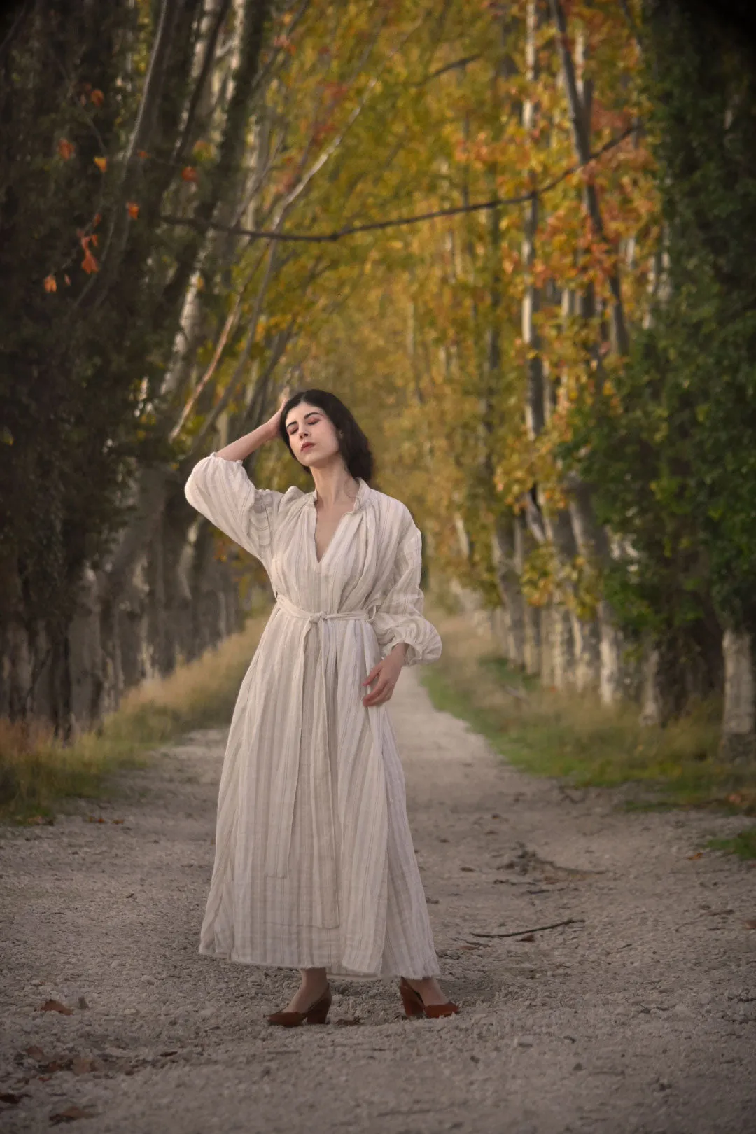 Celine Linen Dress in Stripes (Pre-Order, Ships April 15)