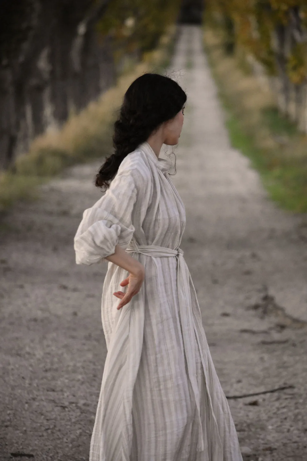 Celine Linen Dress in Stripes (Pre-Order, Ships April 15)