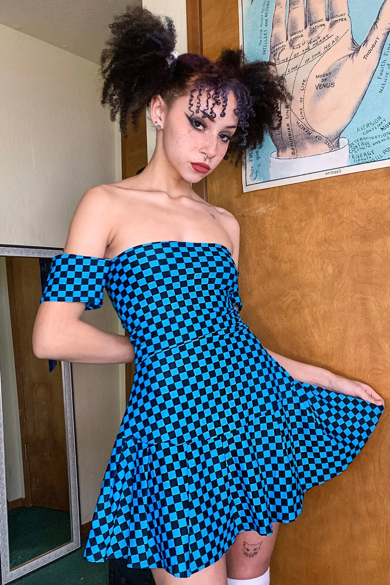 Check You Out Off Shoulder Skater Dress