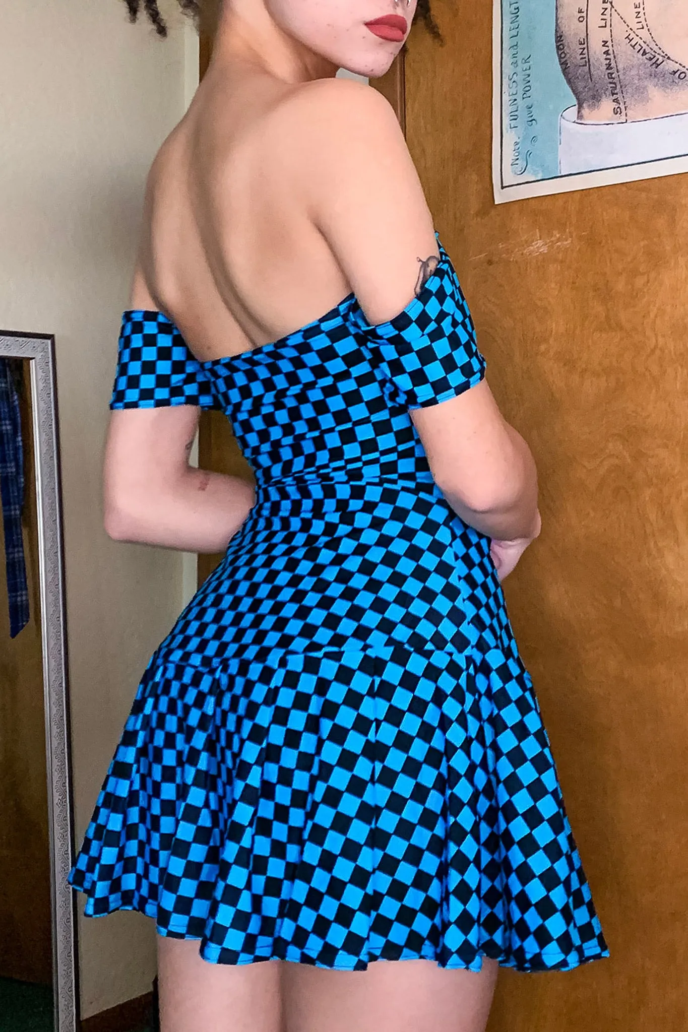 Check You Out Off Shoulder Skater Dress