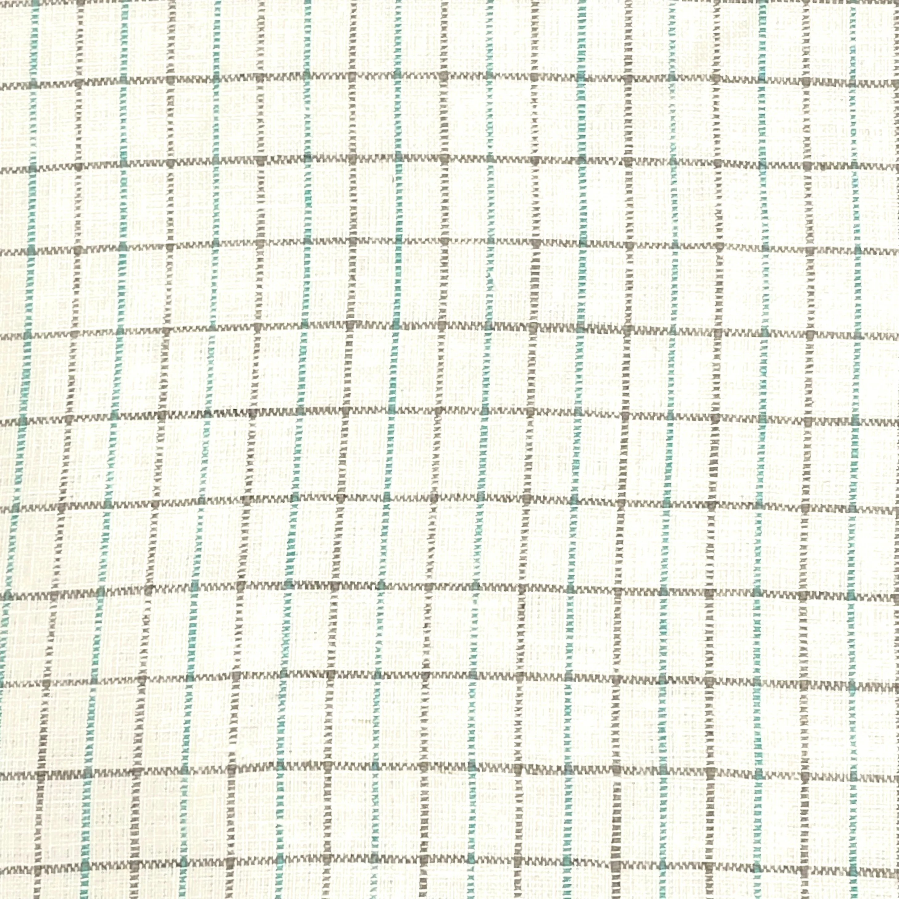 Checker Beige & Green 100% Natural Linen Fabric By The Yard/CL1081