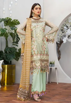 Chiffon Dress for Eid with Embroidery #M0113