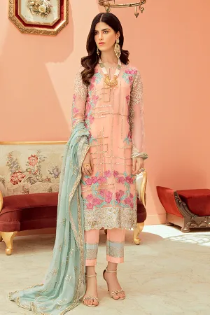 Chiffon Eid Party Outfit in Peach Color #N7086