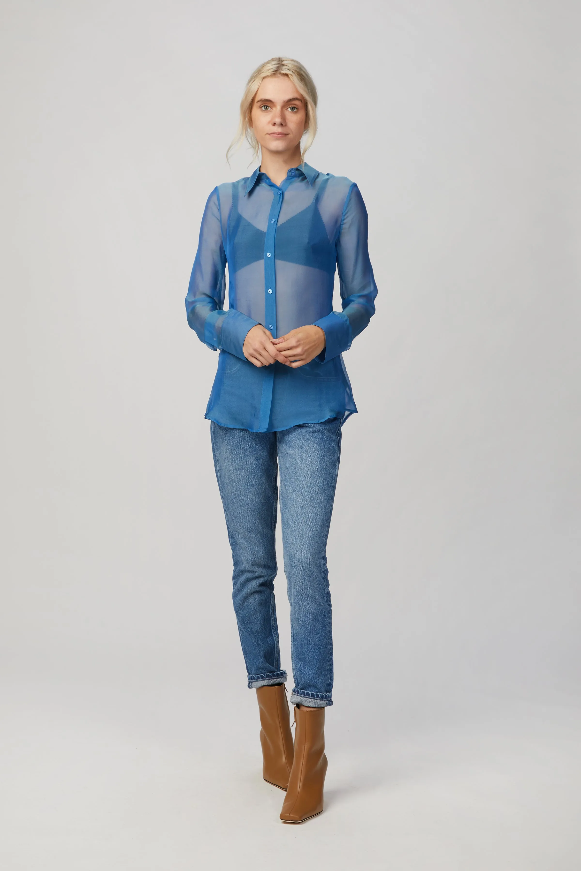 CHIFFON SLIM SHIRT