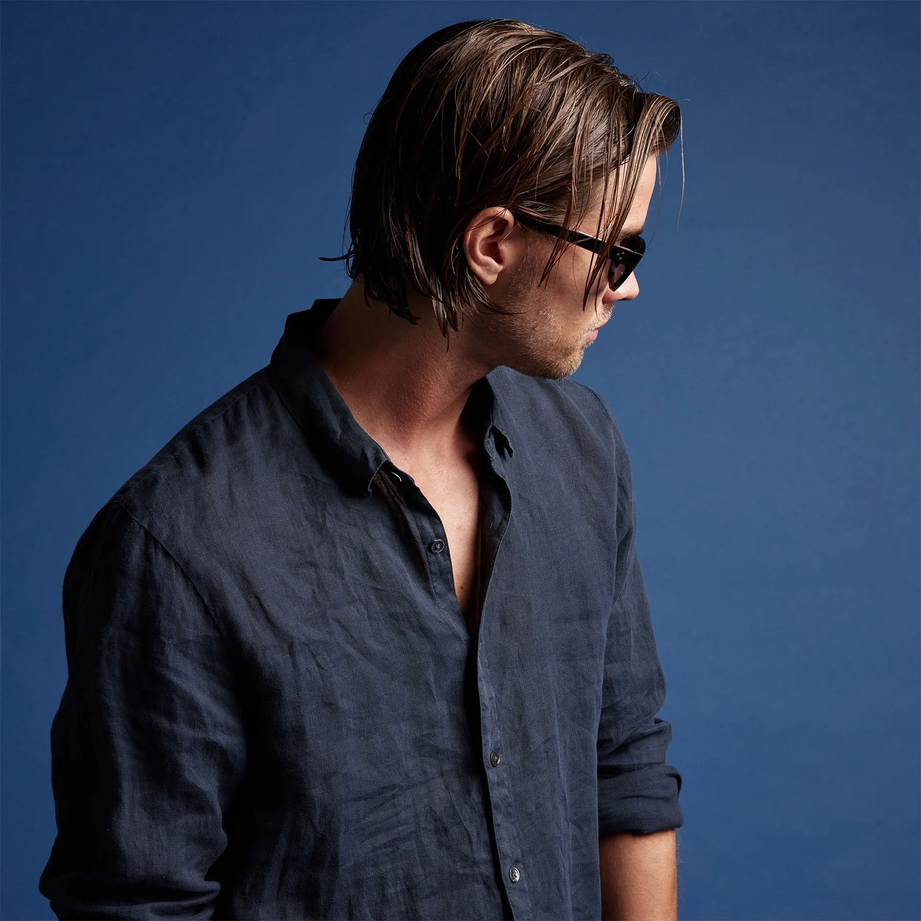 Classic Linen Shirt - Blue Oil