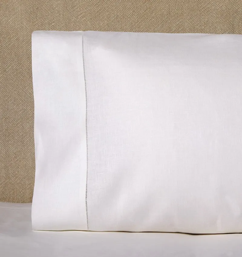 Classico White Linen Pillowcase