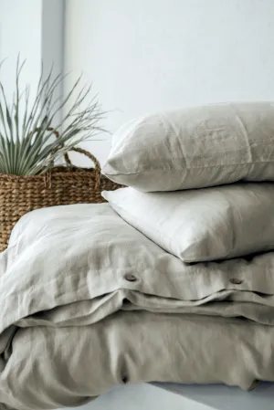Coconut Buttons Duvet Cover and Pillowcases Set - Natural