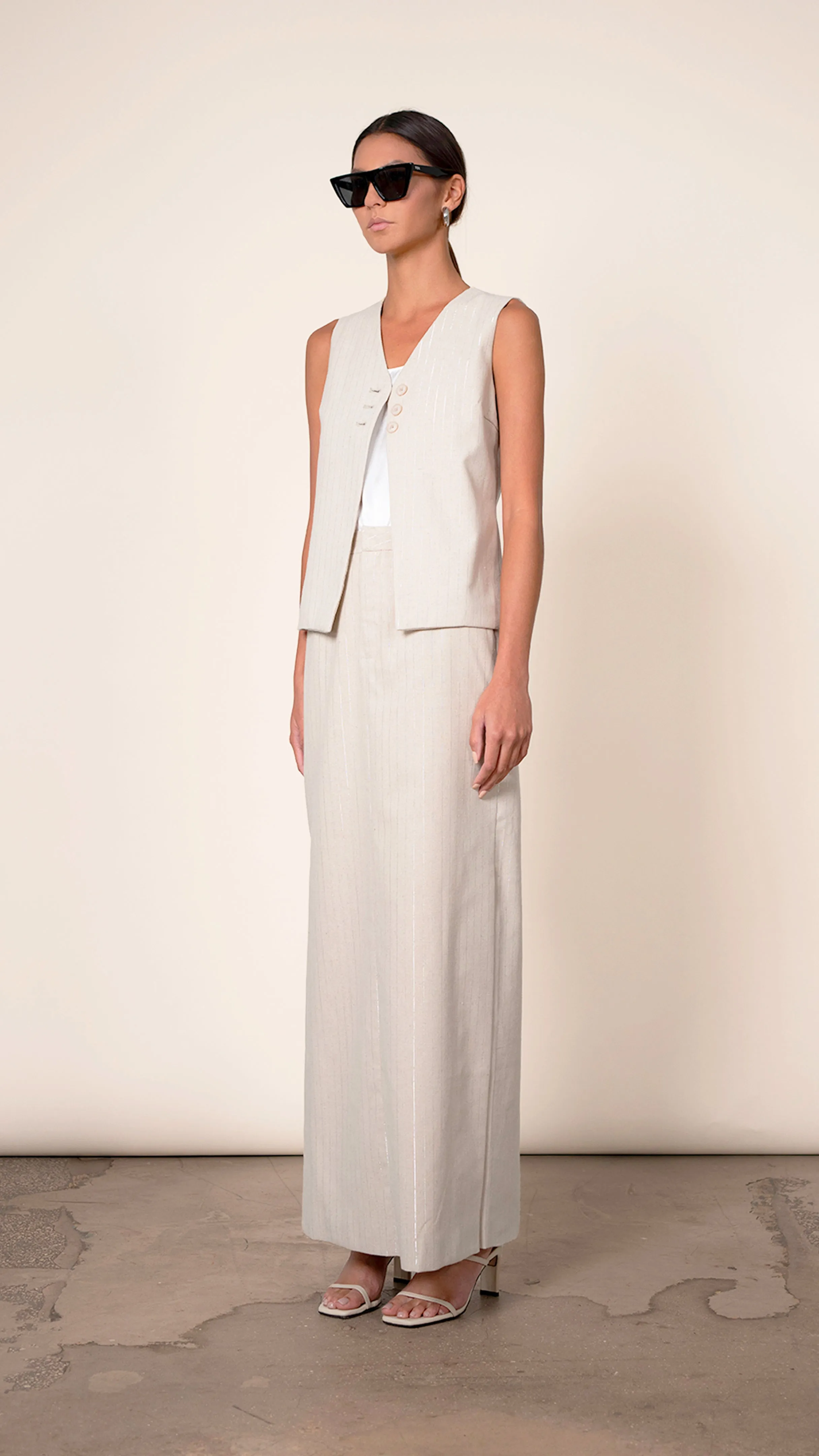 Codie Vest - Striped nude