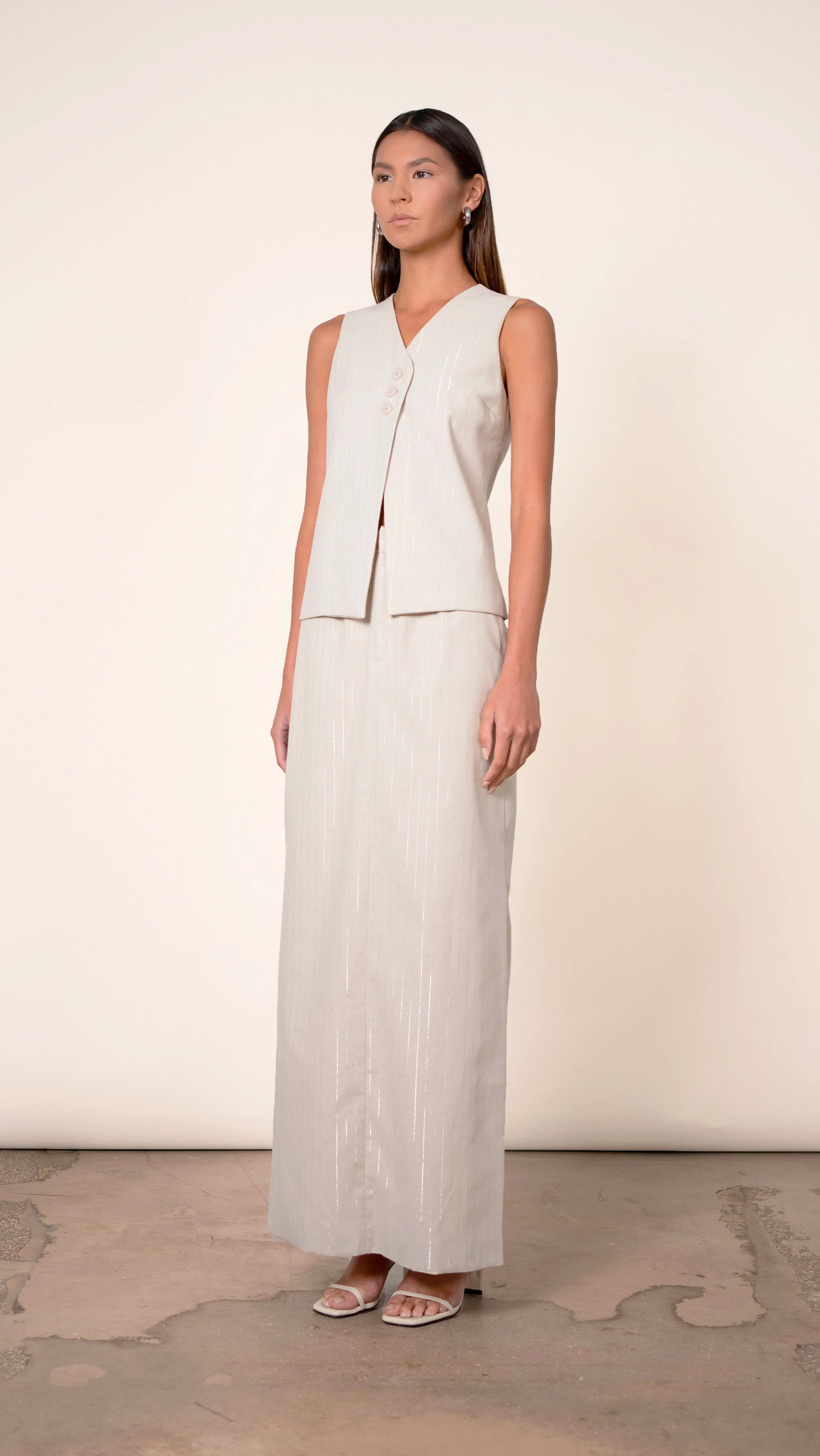 Codie Vest - Striped nude
