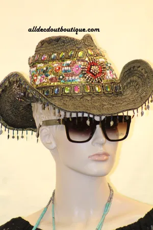 Cowgirl Hat | Jeweled W/Pendant