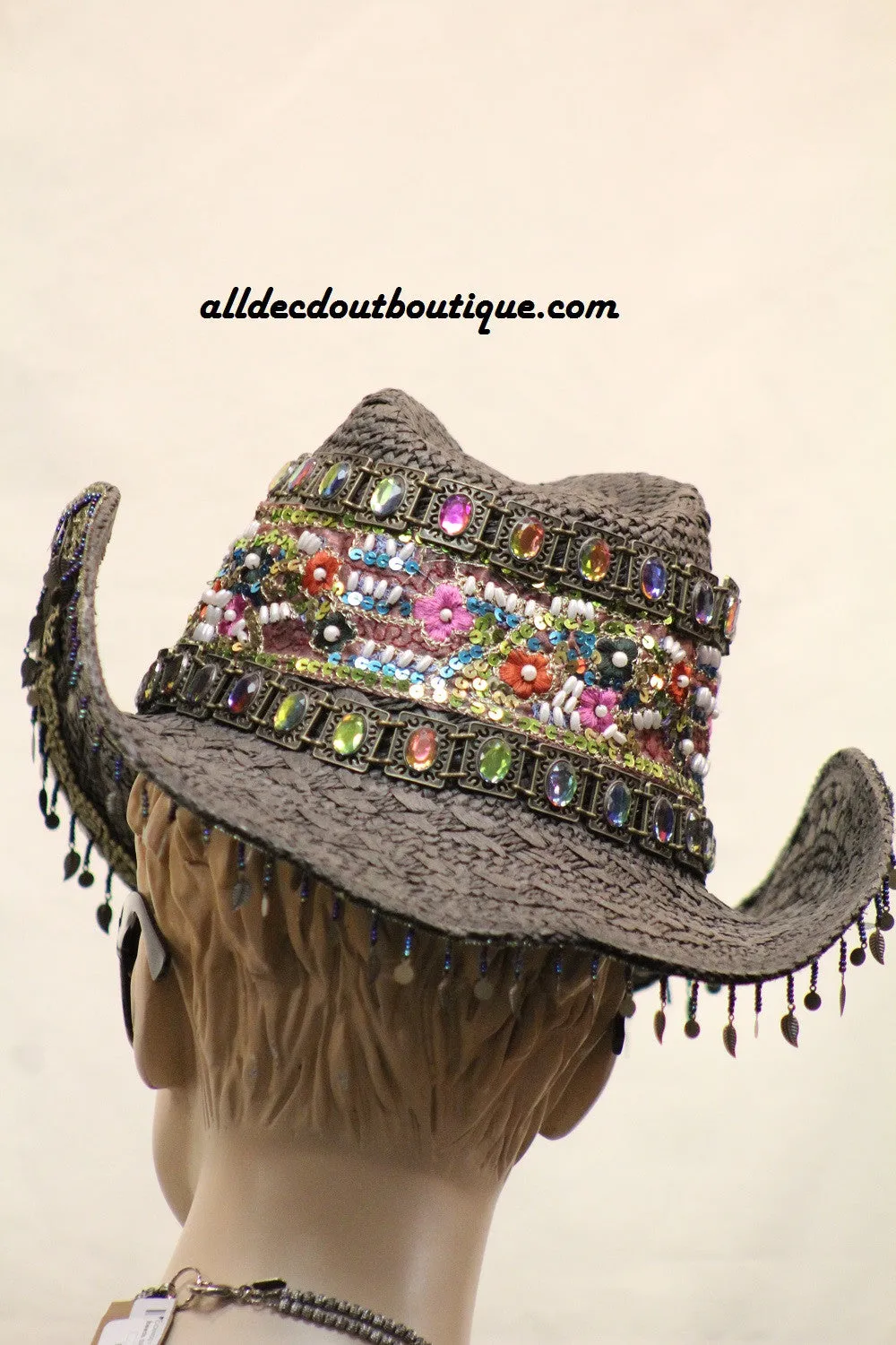 Cowgirl Hat | Jeweled W/Pendant