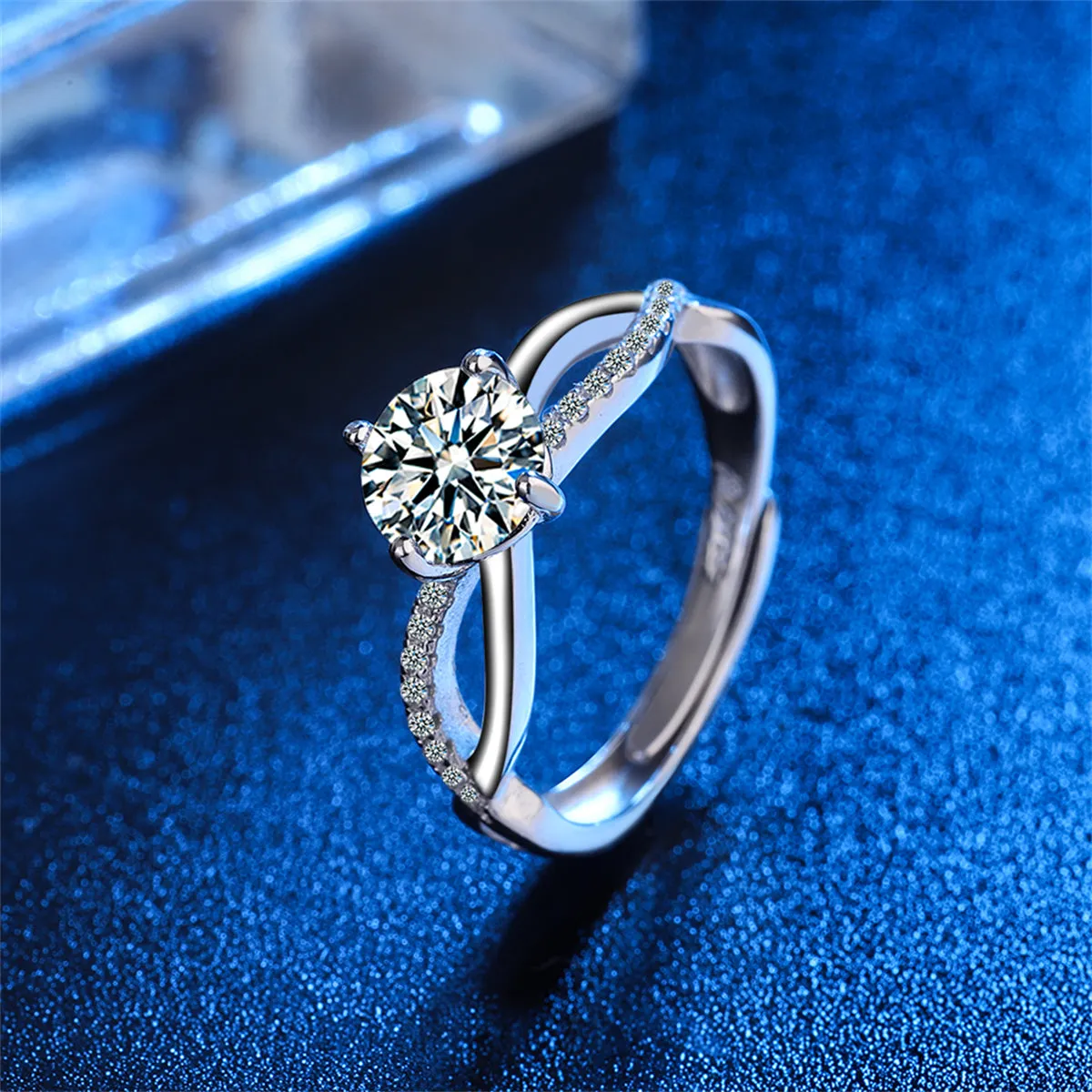 Crystal & Cubic Zirconia Crisscross Ring