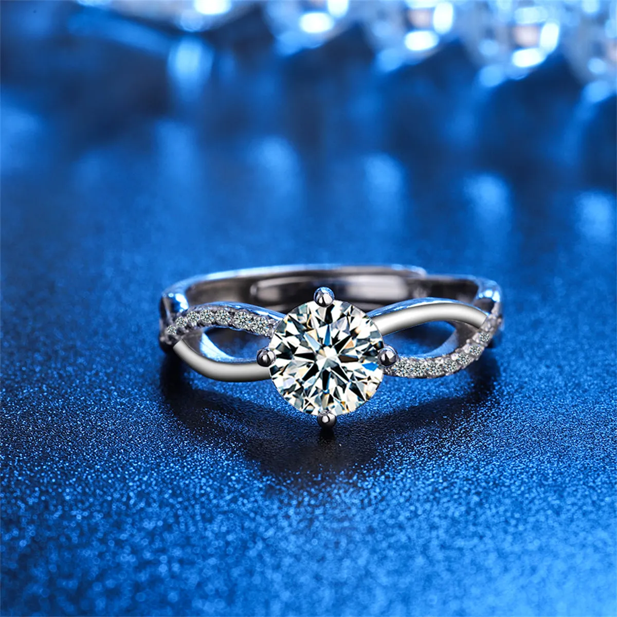 Crystal & Cubic Zirconia Crisscross Ring