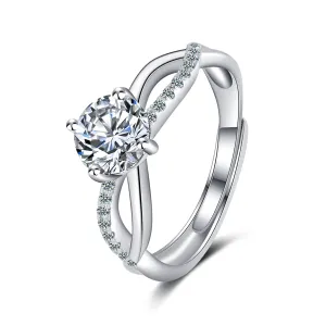 Crystal & Cubic Zirconia Crisscross Ring