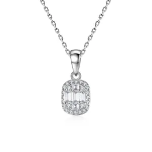 Crystal & Cubic Zirconia Silver-Plated Oval Pendant Necklace