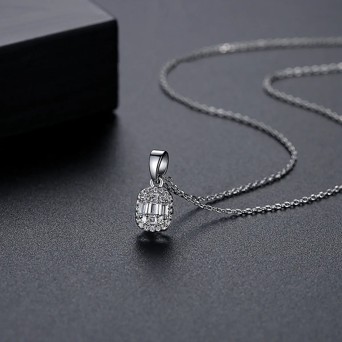Crystal & Cubic Zirconia Silver-Plated Oval Pendant Necklace