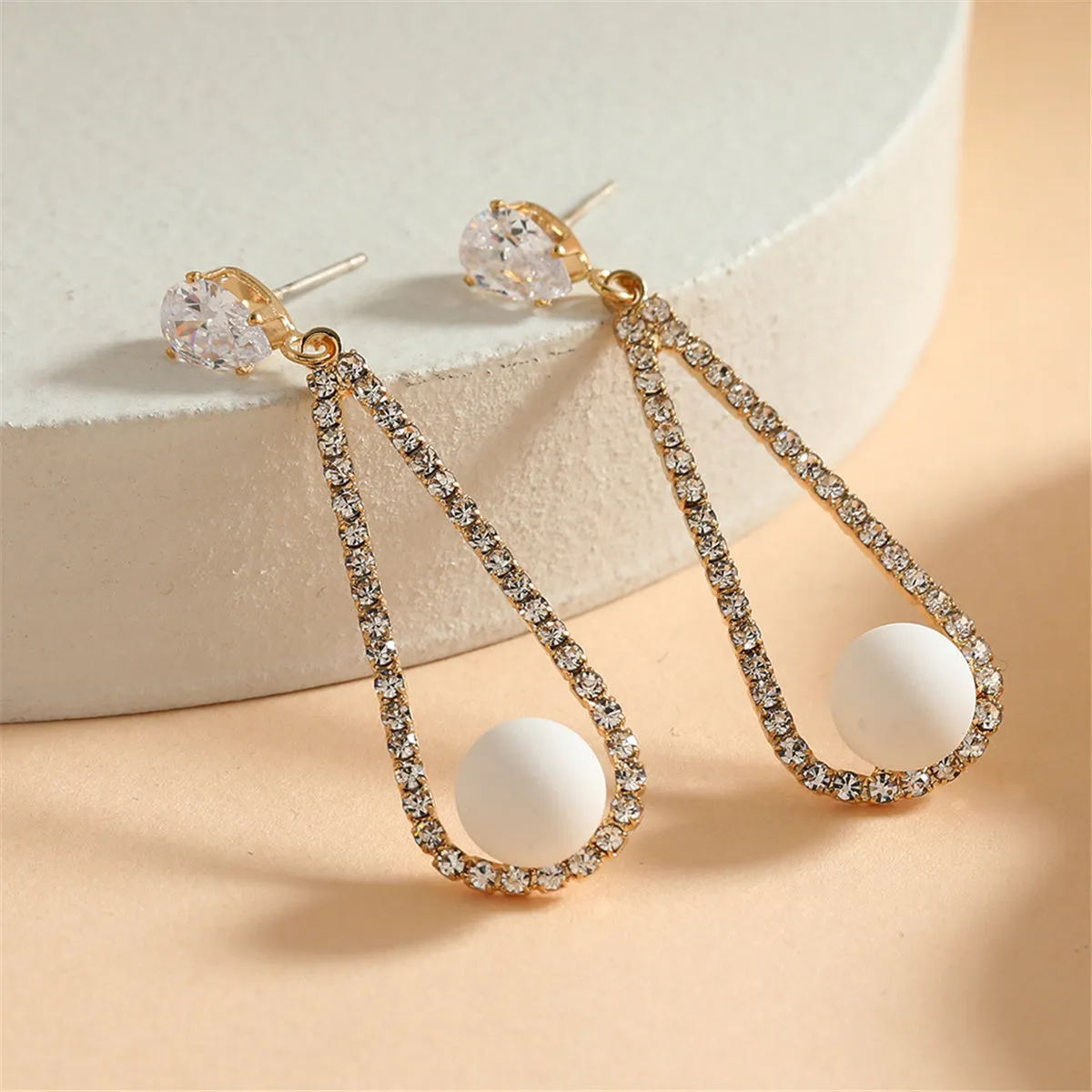 Crystal & Cubic Zirconia Teardrop Earrings