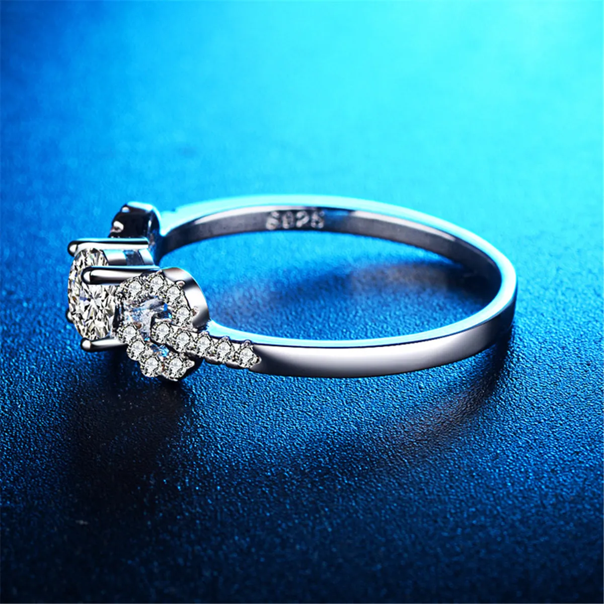 Crystal & Silver-Plated Bow Ring