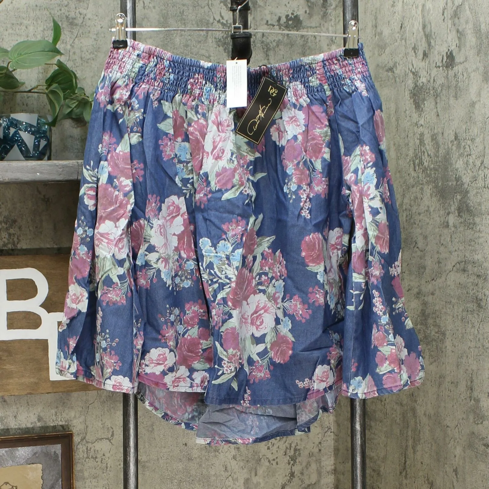 DG2 by Diane Gilman Women's Off the Shoulder Floral Print SoftCell Top