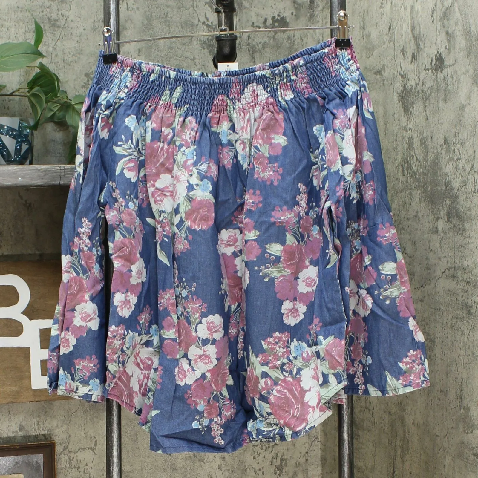 DG2 by Diane Gilman Women's Off the Shoulder Floral Print SoftCell Top