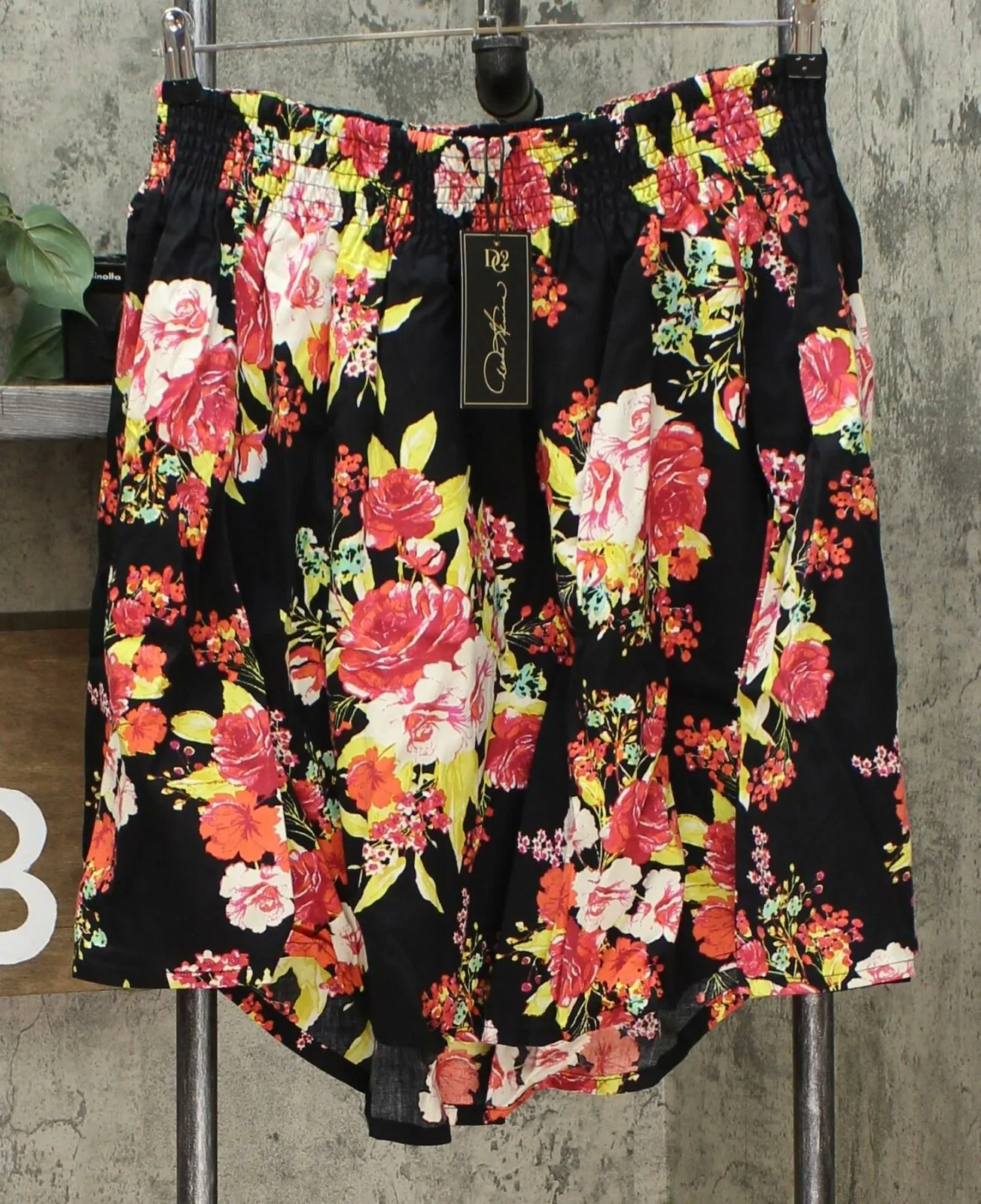 DG2 by Diane Gilman Women's Off the Shoulder Floral Print SoftCell Top