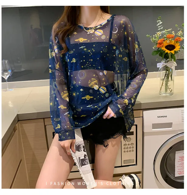 Disney Summer Famous Anime Mickey Mouse  Shirt Women Long Sleeve Blouse Ladies T-shirt