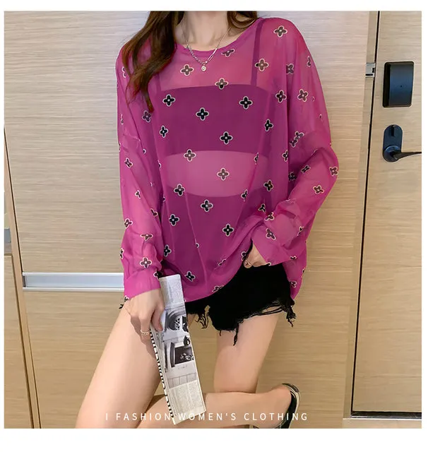 Disney Summer Famous Anime Mickey Mouse  Shirt Women Long Sleeve Blouse Ladies T-shirt
