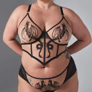 Dracona Bodice - Black/Butterscotch -