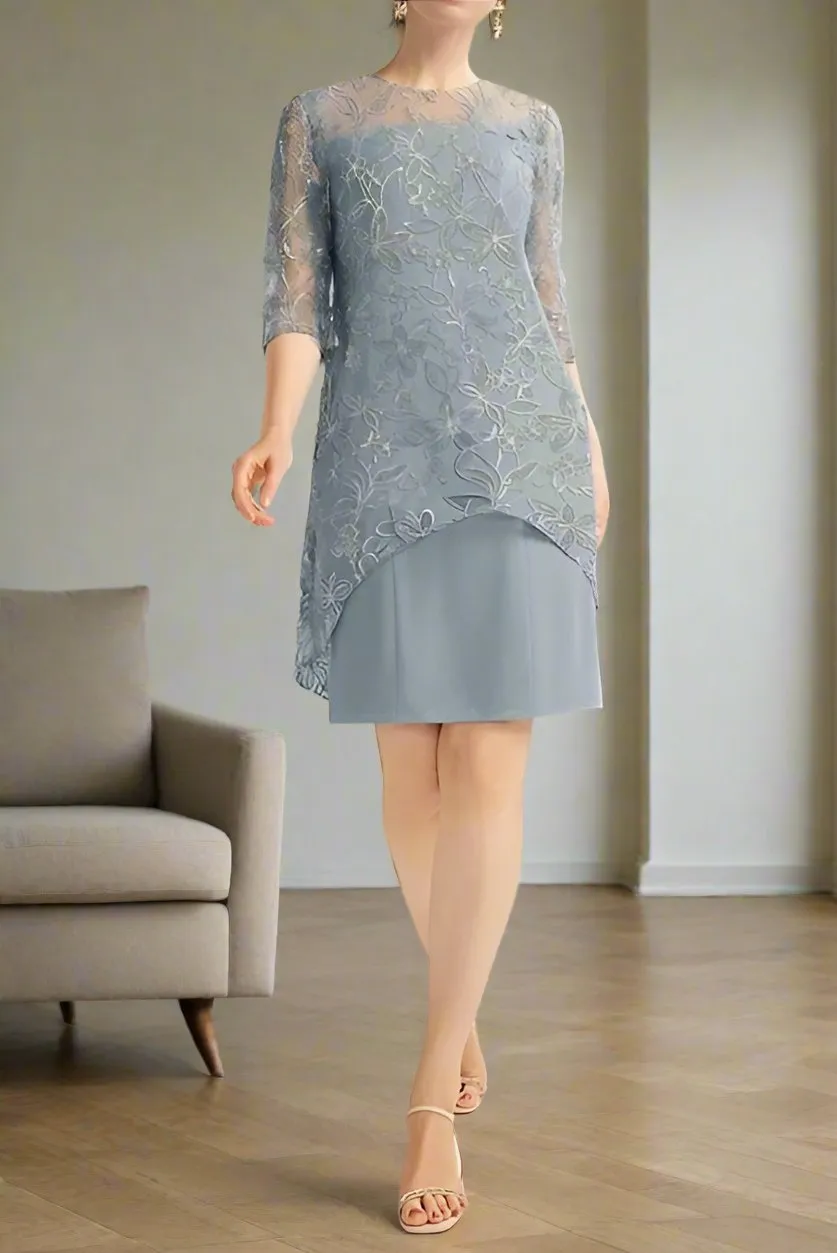 Elegant Chiffon Half Sleeves Mother of the Bride Dress