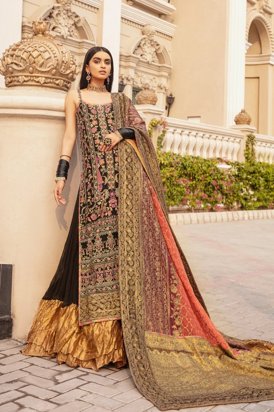 Embroidered Chiffon Shirt with Lehnga  #Y6245