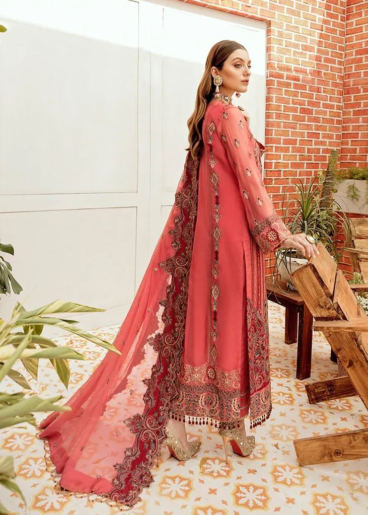 Embroidered Crinkle Chiffon Outfit for Party #Y6112