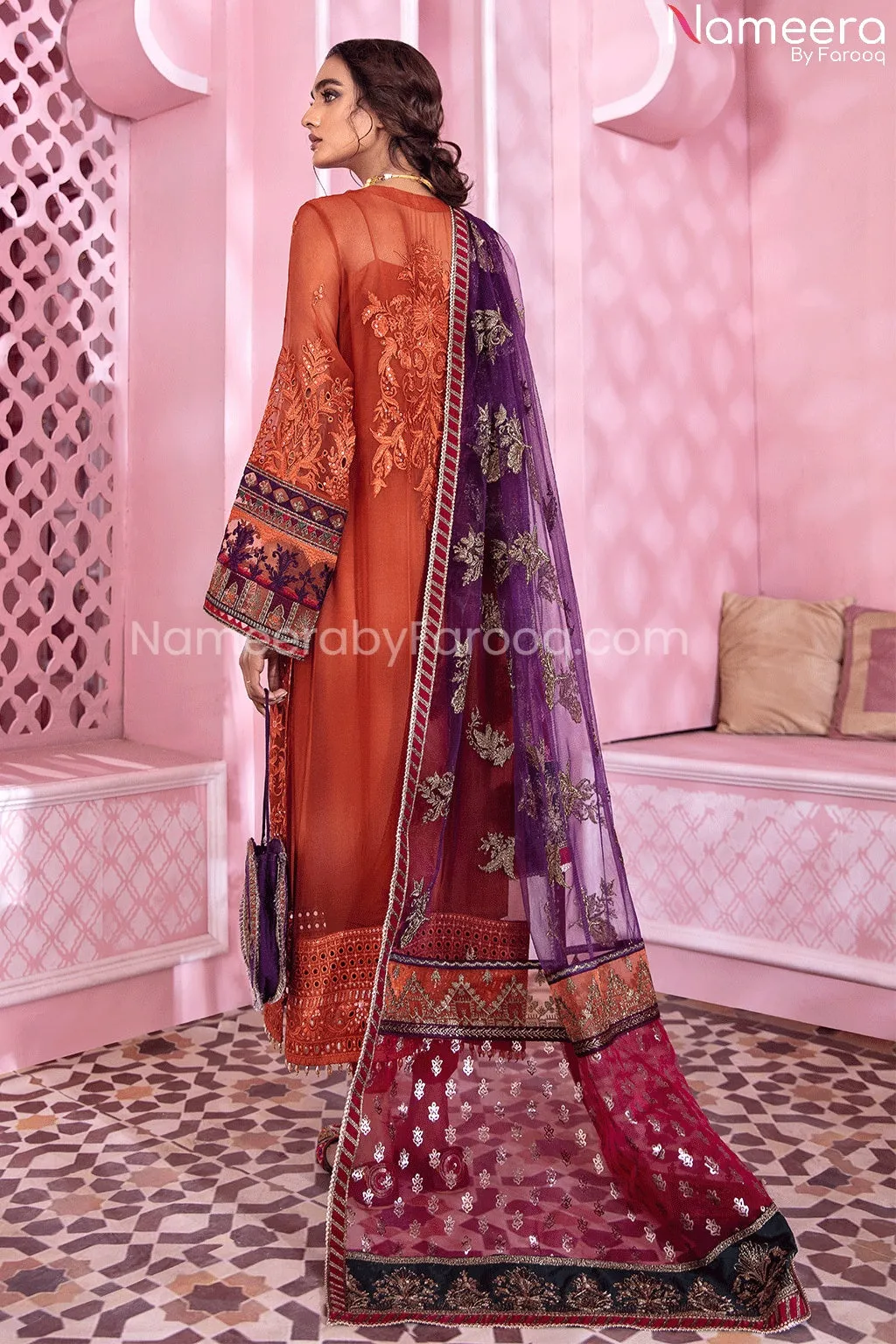 Embroidered Pakistani Ladies Chiffon Dress 2021 #PR200