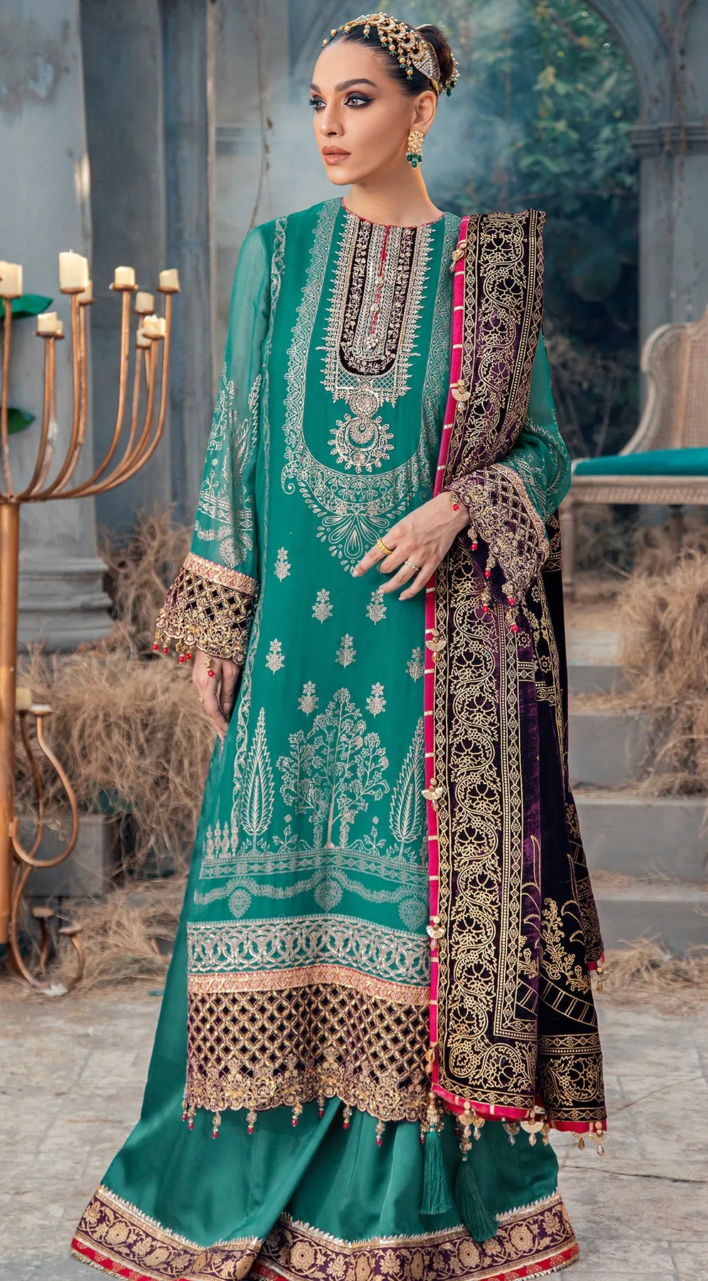 ENYA VL121-08 |  Anaya by Kiran Chaudhry Velour De Fete '21 | Unstitched Embroidered Velvet Suits