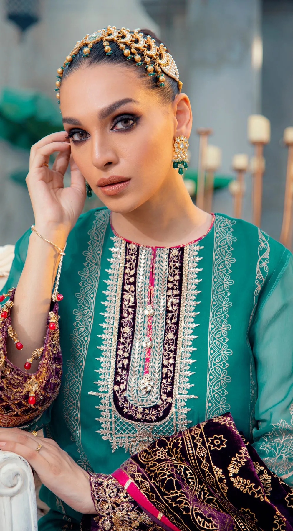 ENYA VL121-08 |  Anaya by Kiran Chaudhry Velour De Fete '21 | Unstitched Embroidered Velvet Suits