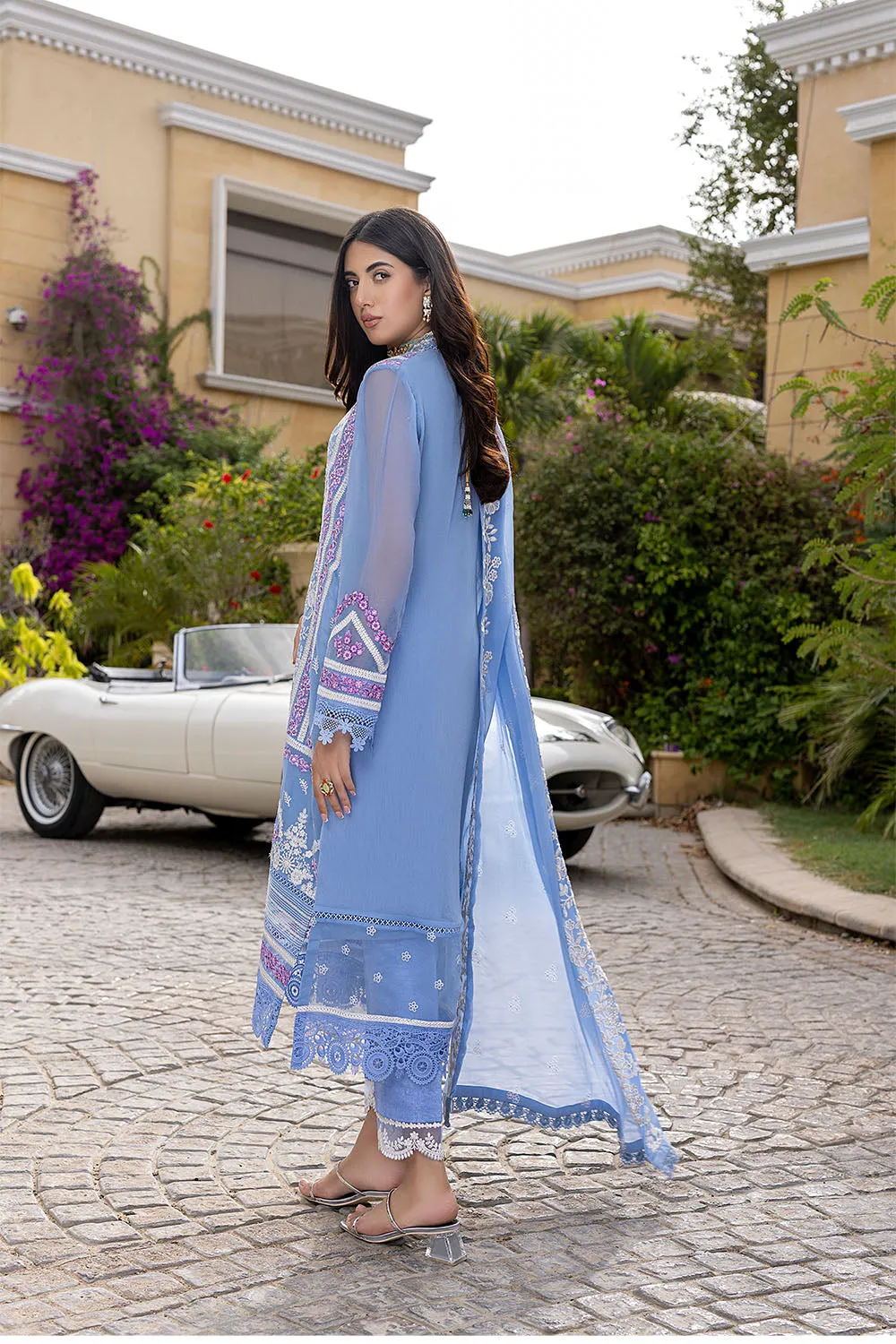 Festive Glory | Azure Luxe Embroidered 3pcs Collections 2023