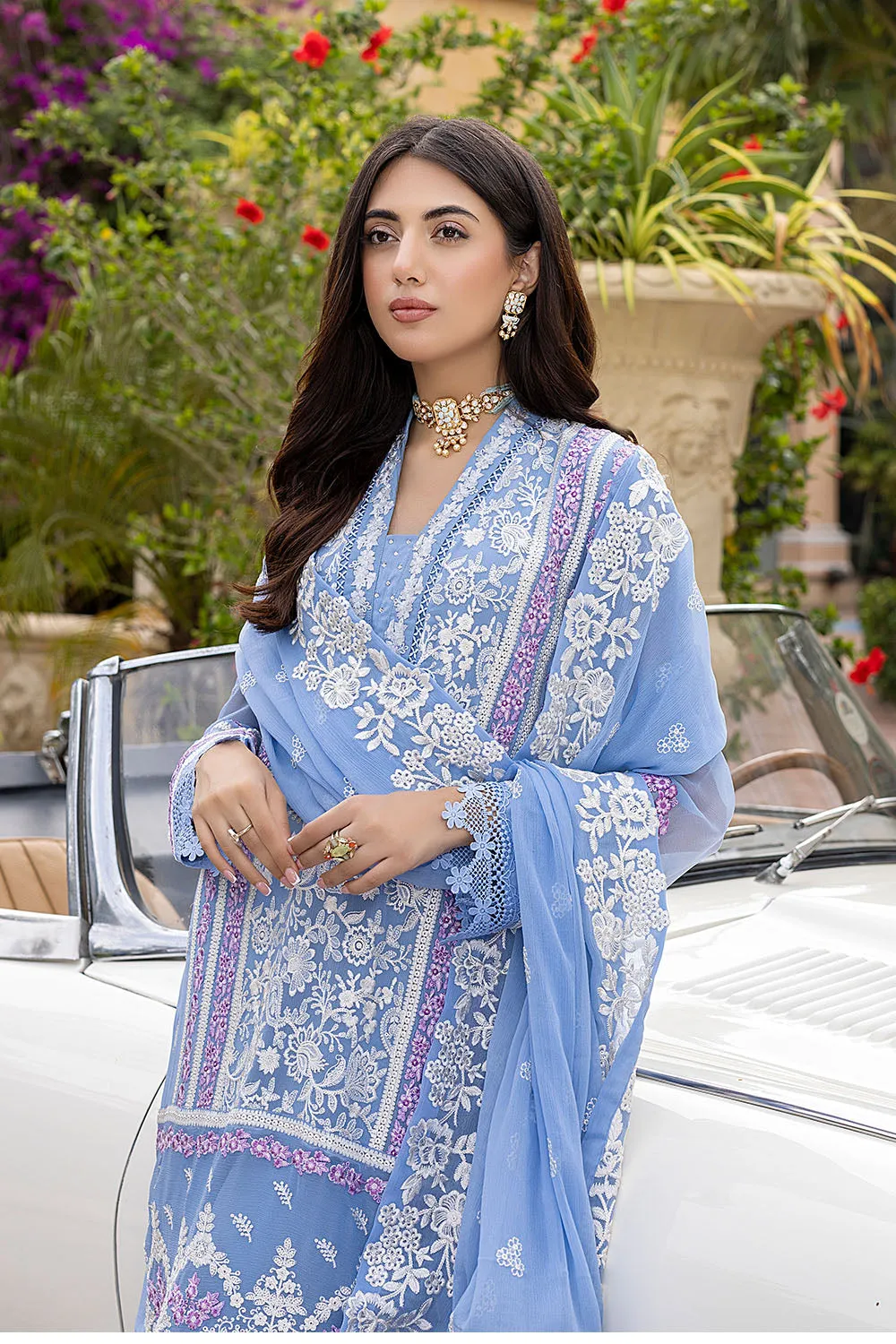 Festive Glory | Azure Luxe Embroidered 3pcs Collections 2023