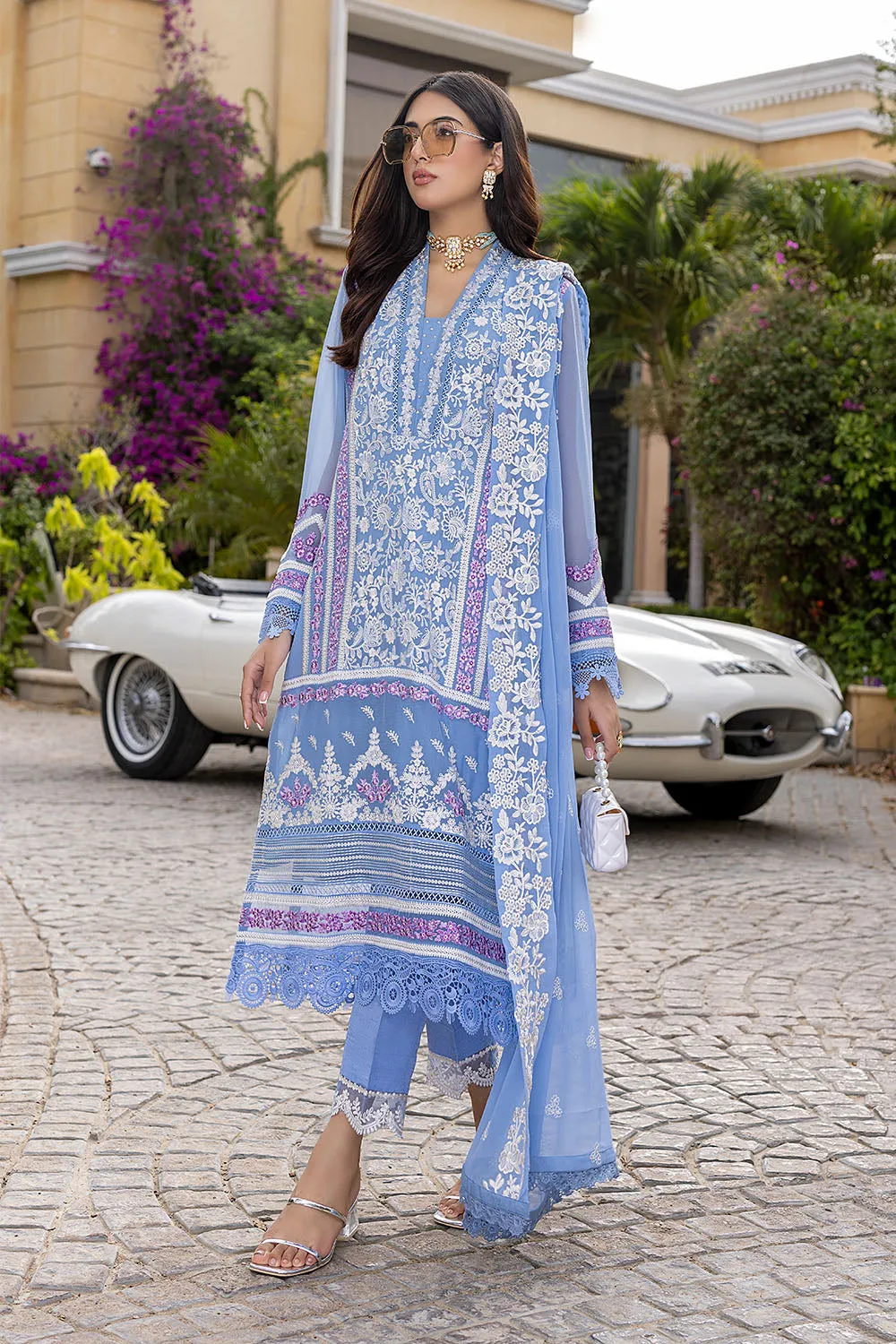 Festive Glory | Azure Luxe Embroidered 3pcs Collections 2023