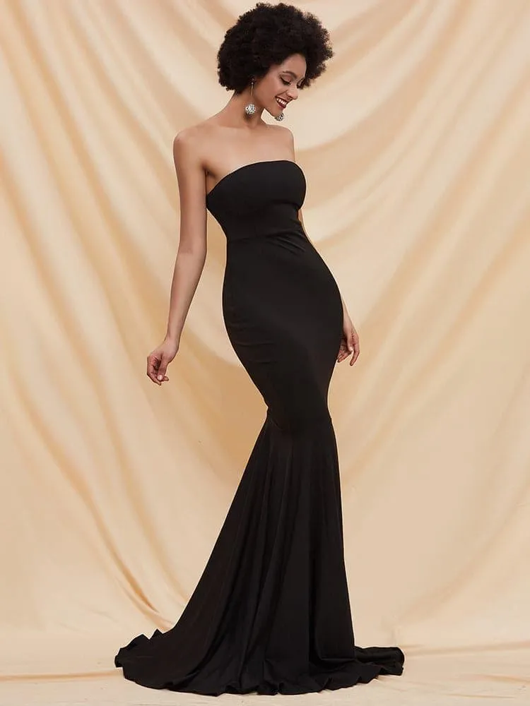 Fishtail Hem Tube Red Prom Dress FT2000