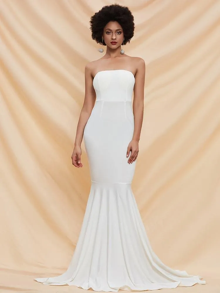 Fishtail Hem Tube Red Prom Dress FT2000