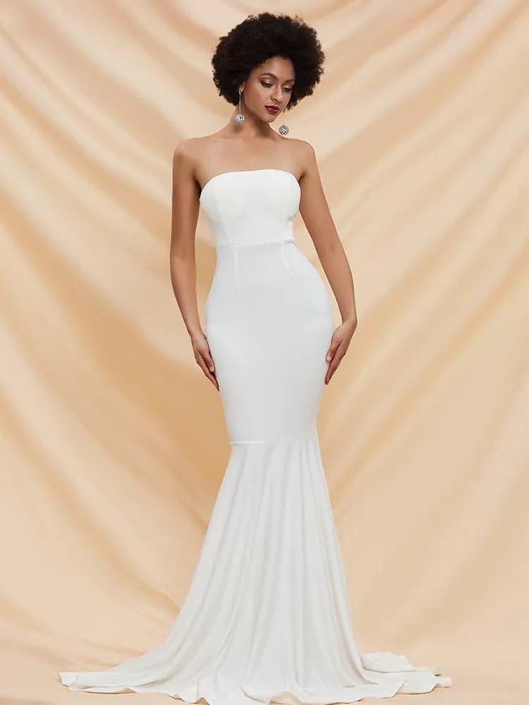 Fishtail Hem Tube Red Prom Dress FT2000