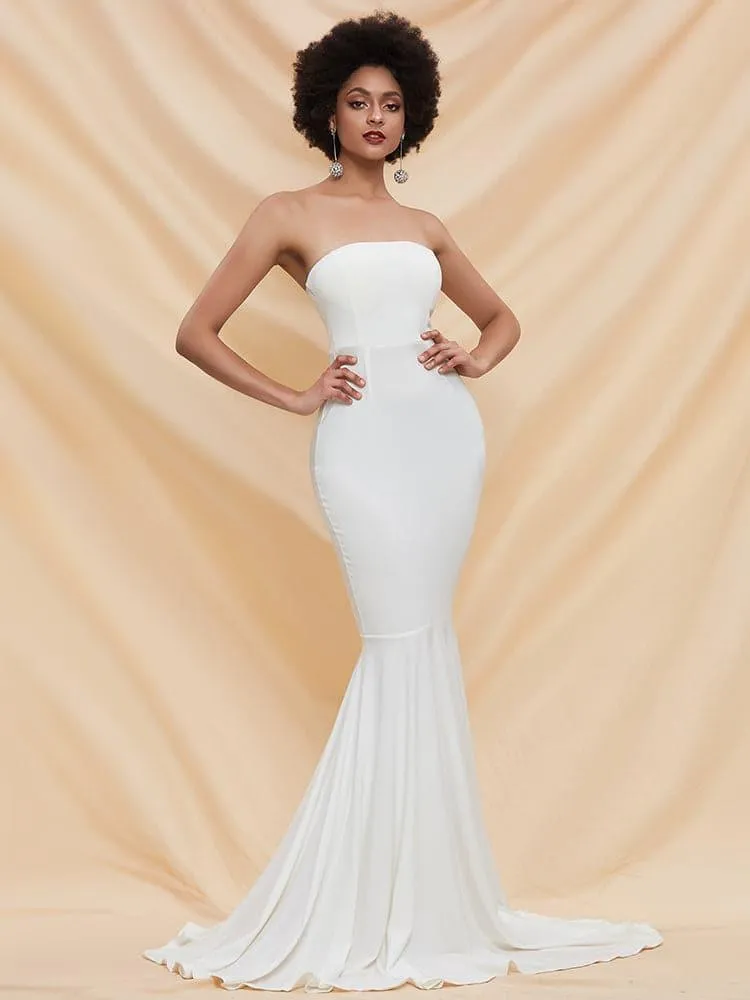 Fishtail Hem Tube Red Prom Dress FT2000